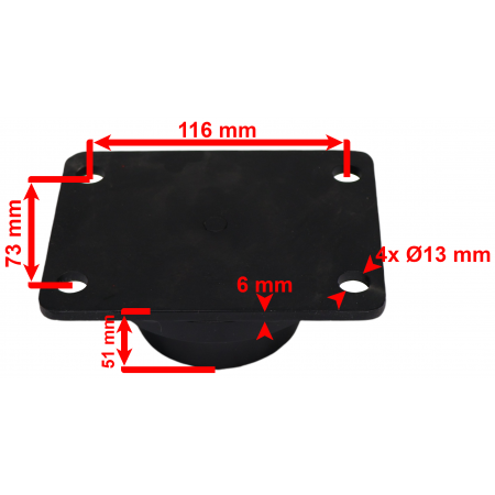 GNIAZDO SIŁOWNIKA fi 45 PROSTOKĄTNE 116x73 mm
